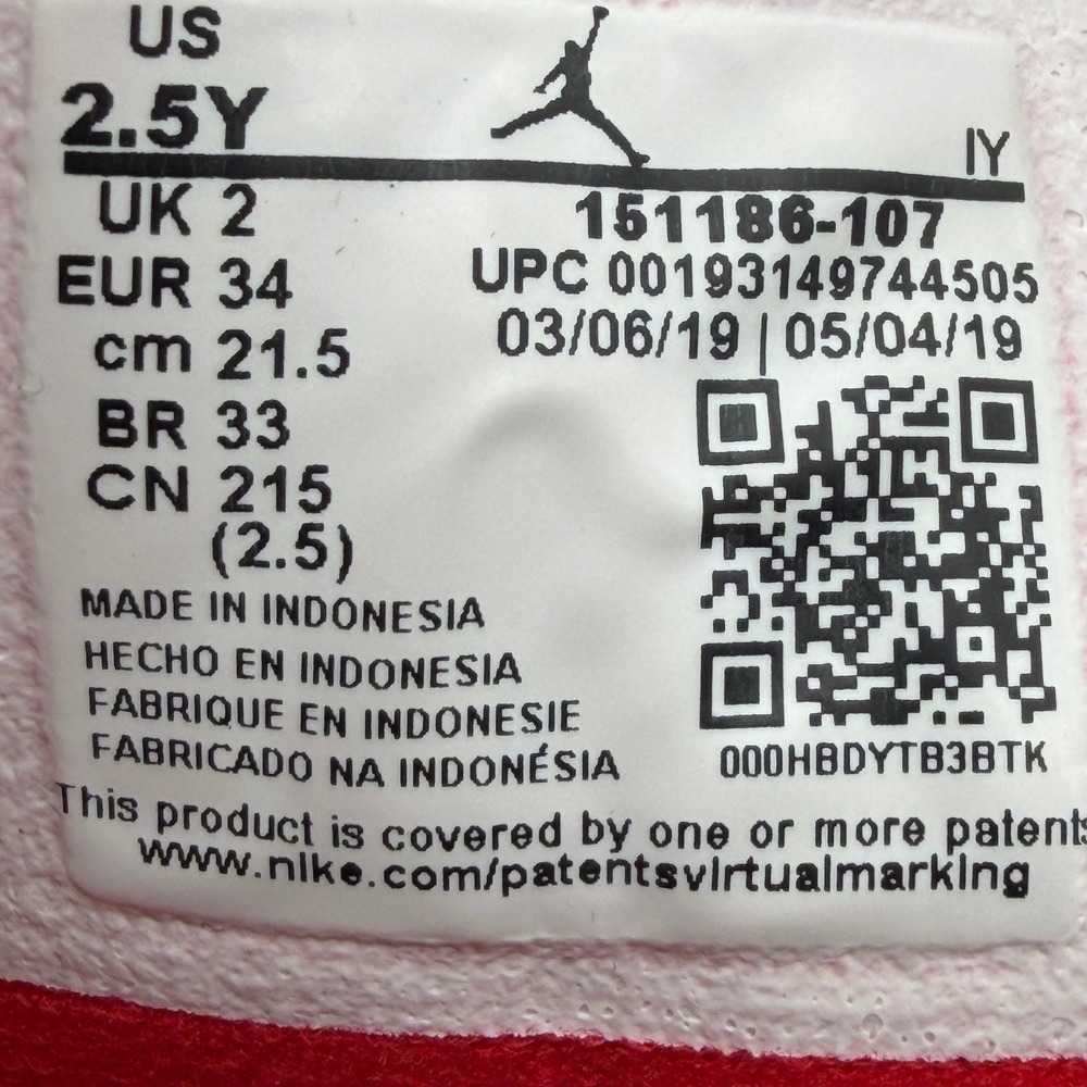 Jordan 12 Retro FIBA White University Red 151186-107 Size 2.5Y - Picture 14 of 14